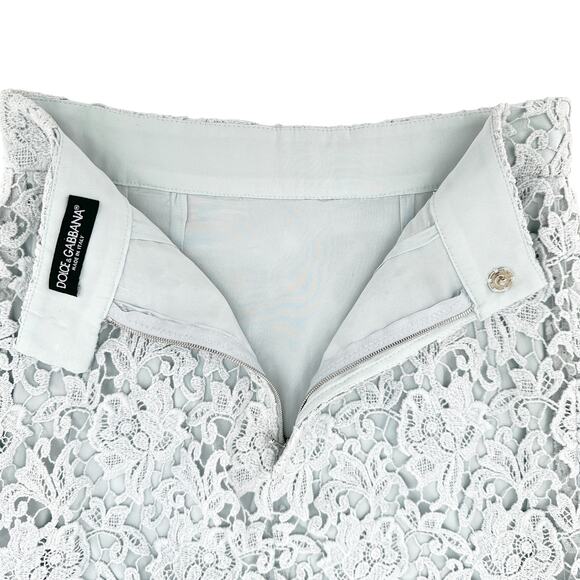 DOLCE & GABBANA Lace Skirt Ice Light Blue XS - Picture 5 of 9